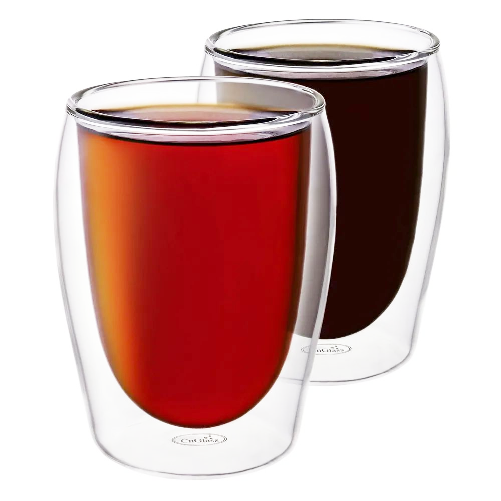 Verre à double paroi 10,1 oz 300 ml Gobelet en verre borosilicaté sans pied