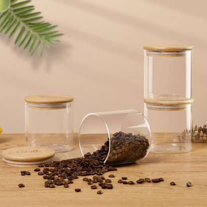 Lot de 6 bocaux de rangement en verre borosilicaté de 17 oz avec étiquettes