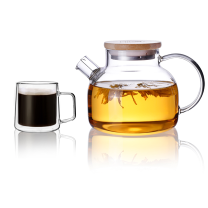 Stovetop Safe 20.3oz Glass Teapot Water Pitcher Cup Set 2 Pcs