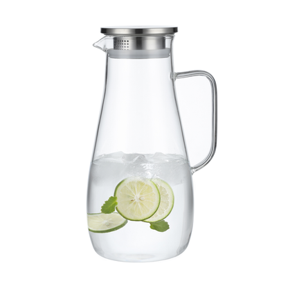 Large Capacity 2000ml 68oz Stainless Steel Infuser Glass Water Pitcher Beverage Jug for Juice