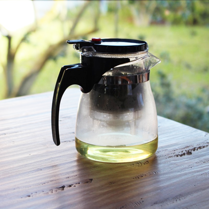 20.3oz Kung Fu Tea Brewer Glass Teapot with Pressure Button