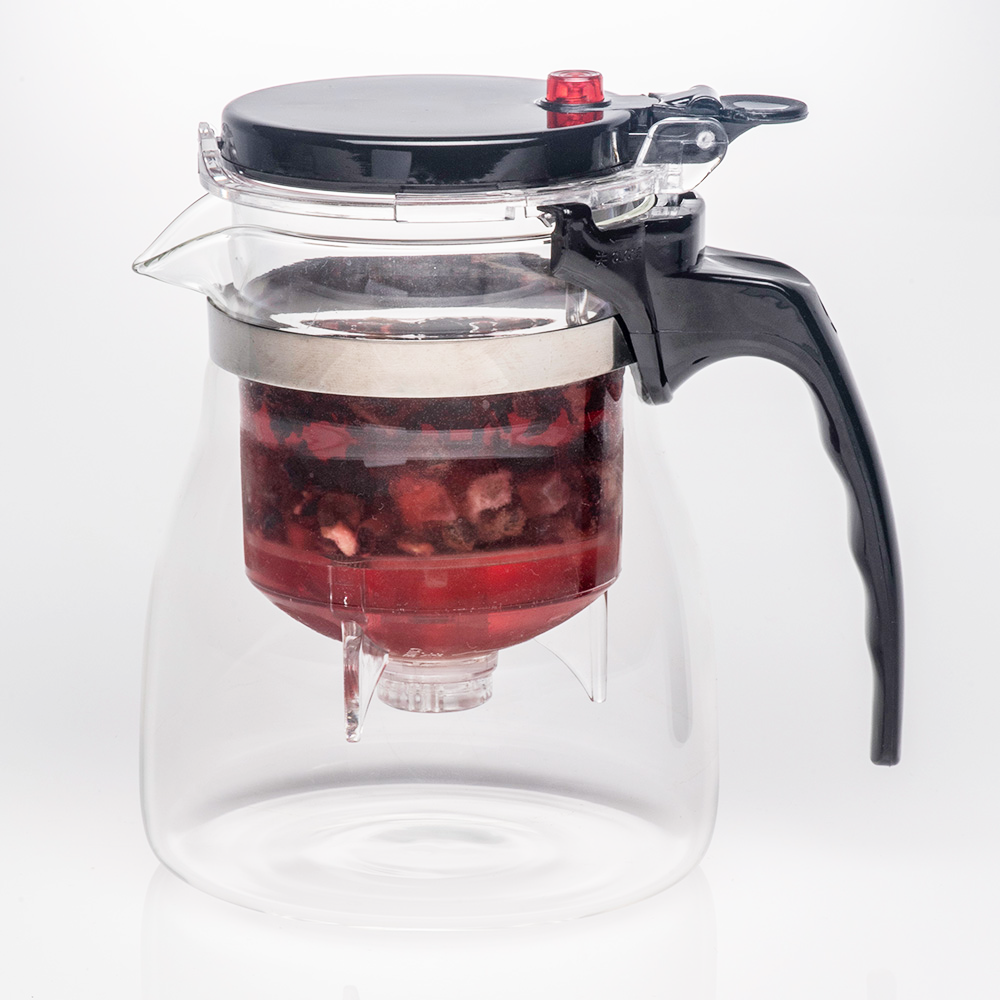 20.3oz - 30.5oz One Button Removable Infuser Tea Kettle Clear Glass Te