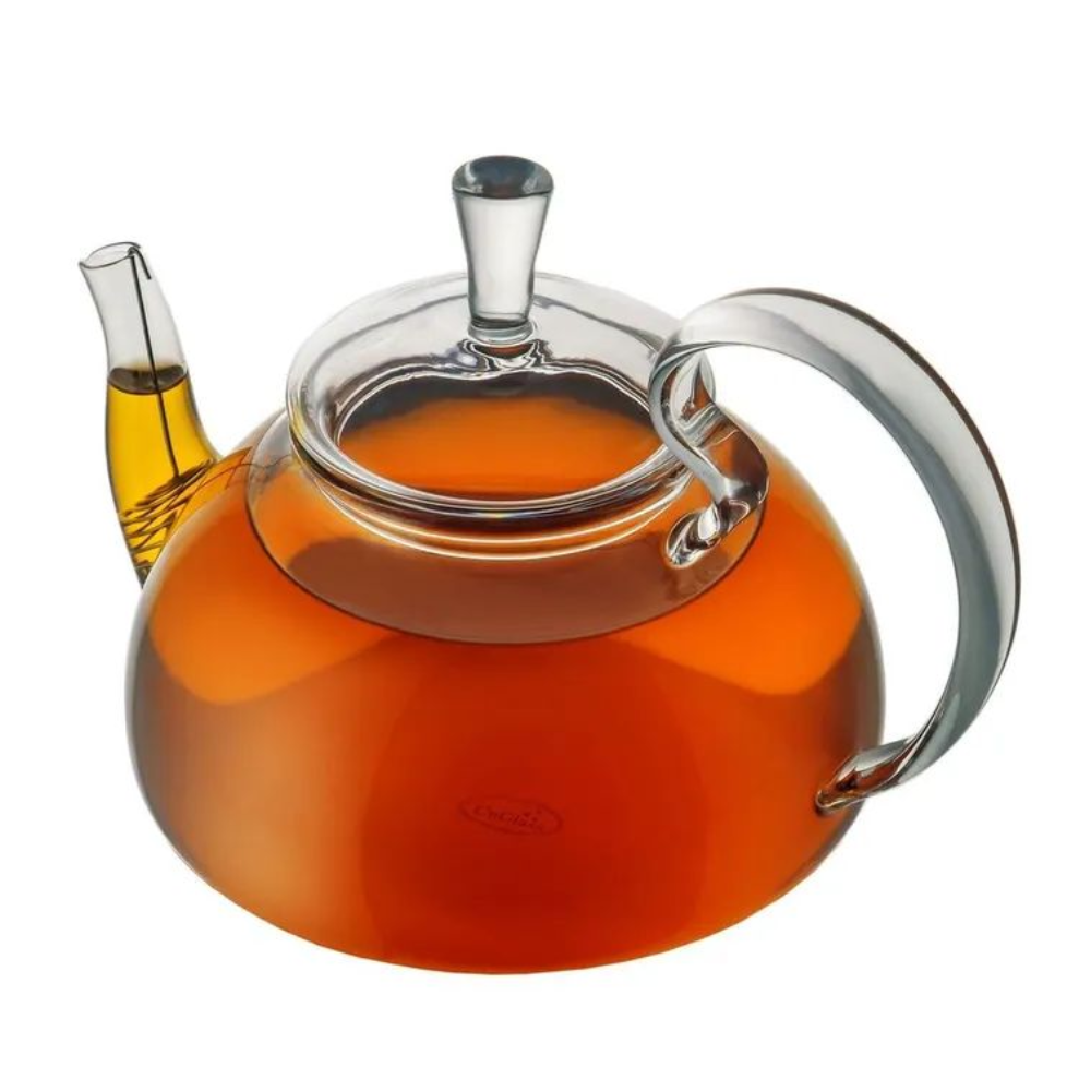 Non Dripping Mouth High Borosilicate Glass Teapot with Ergonomic Large Handle