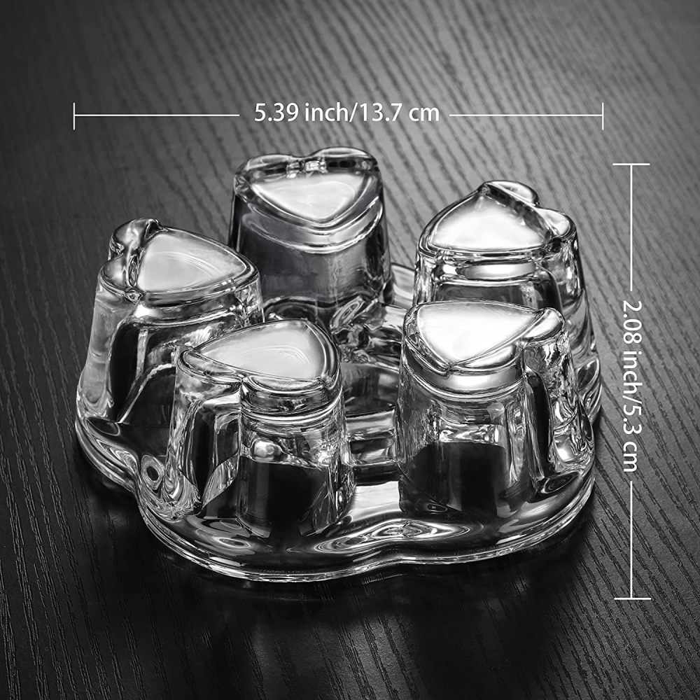 Bougeoir en verre borosilicaté de style cœur pour théière (sans bougie)