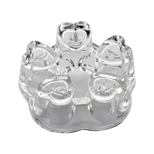 Hearted Style Candle Holder High Borosilicate Glass Bracket for Teapot (Without Candle)